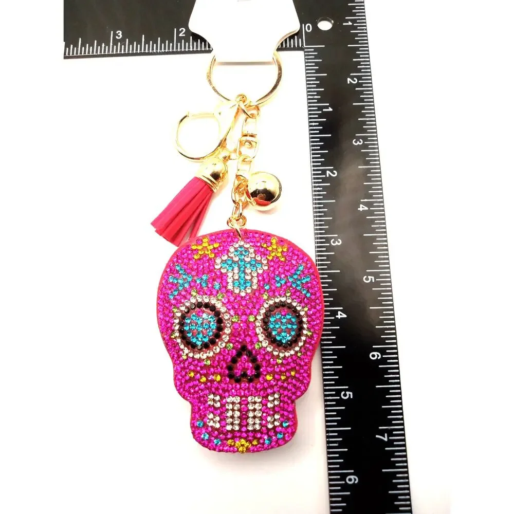 Bougie Bling Day of the Dead Halloween Skull Keyring Keychain 957-80